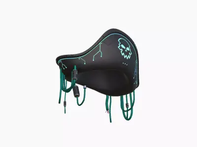 Cyberpunk Pirate Hat A02 - Character Design Low-poly 3D model