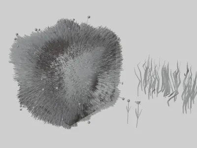 grass grassy field with flowers Low-poly 3D model