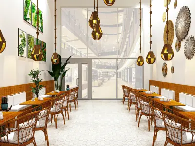 Bohemian restaurant design 3D model 3D model