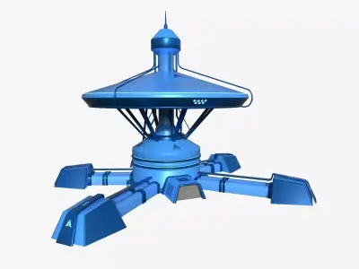 SciFi Facility C03 Blue - Sci Fi Exterior Design Low-poly 3D model