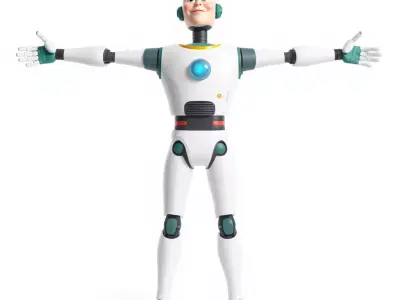 Friendly Robot Character model pack Low-poly 3D model