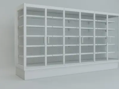 Display Supermarket Freezer Six Doors 3D model