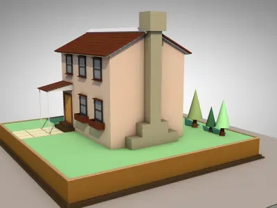 Low-poly House Low-poly 3D model