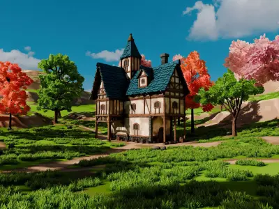 Medieval House 11 With Environment 3D model