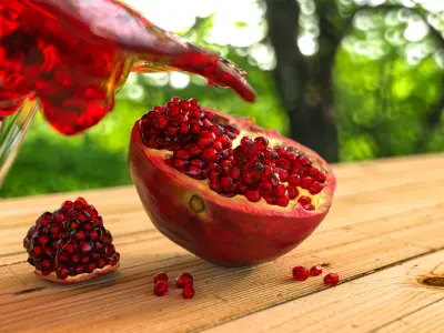 Pomegranate juice splash 3D model