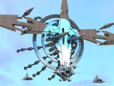 Horned Nile ship 3 Low-poly 3D model