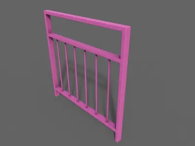 PBR Pedestrian Guard Rail Pink V4 Low-poly 3D model