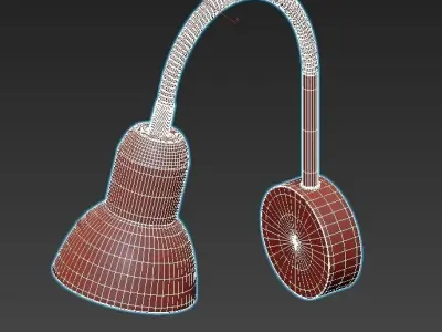 A3116AP-1SS chrome wall light with shade 3D model