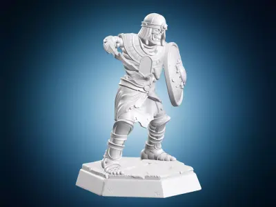 Soldier with Shield and Sword Miniature 3D print model