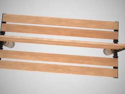 Low Poly Urbain Bench PBR Low-poly 3D model