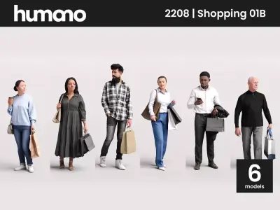 Humano 6-Pack - SHOPPING PEOPLE - 6x 3D models B