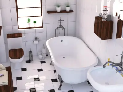 bathroom interior scene 1 3D model