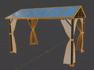 Hardtop Outdoor Gazebo Low-poly 3D model