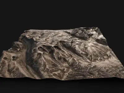 Stylized Terrain Low-poly 3D model