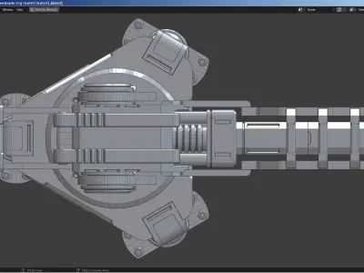 Sci-fi Turret - Cannon 3D model