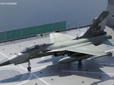  AIDC F-CK-1 Ching-Kuo Fighter Jet Green Rigged for Maya 