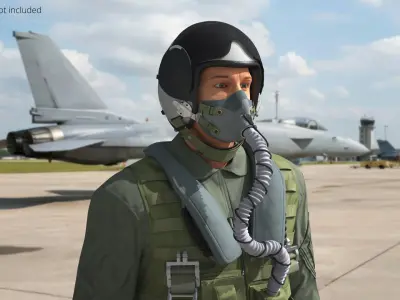  Aircrew Flight Uniform in Standing Pose Green 