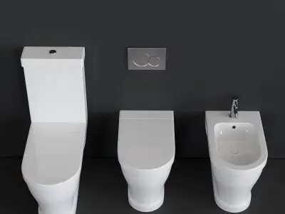 Ceramica Cielo Opera bidet and toilet Low-poly 3D model