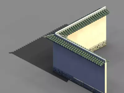 Game River Yang City - a small wall -02 3D model