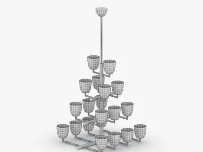 1483 - Chandelier Lamp Low-poly 3D model