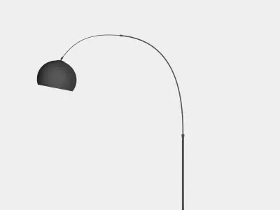 Arc living floor lamp in metal black 3D model