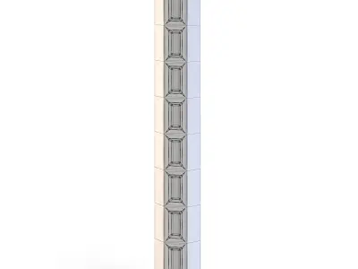 Futuristic Apartment Wall Corner 3D model