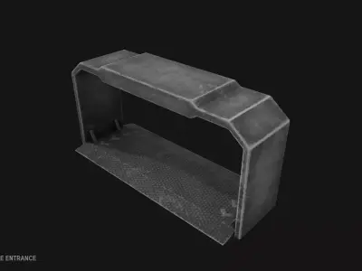 Scifi militarybase entrance Low-poly 3D model