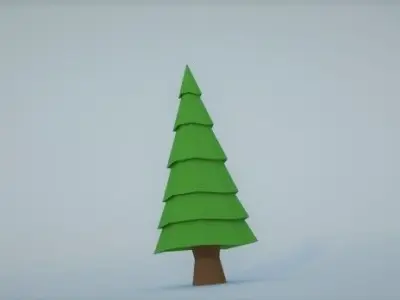 Polygonal tree 3D model