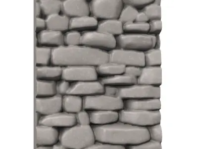 Battered Cobblestone Wall Geometry 3D print model purchase