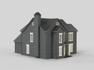 British House Design 02T1  Low-poly 3D model