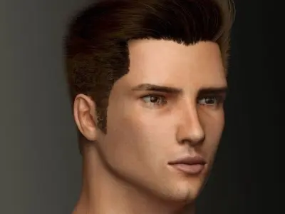 Male head 3D model