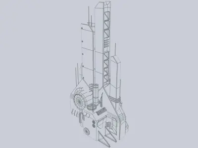Scifi tower Low-poly 3D model purchase