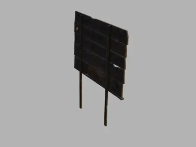 Stop sign Low-poly 3D model