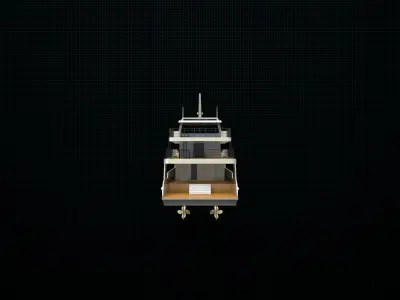 gold yacht 3D model