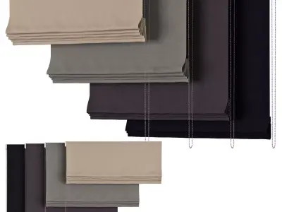 Roman Curtains 147 RH ITALIAN COTTON VELVET FLAT ROMAN SHADE 3D model