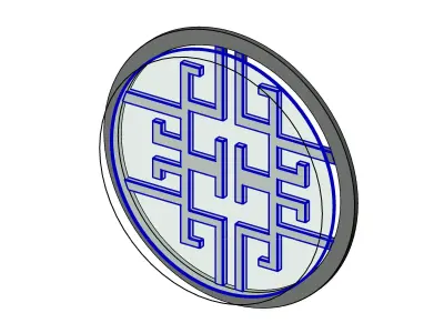 Chinese Circular Window 3D model