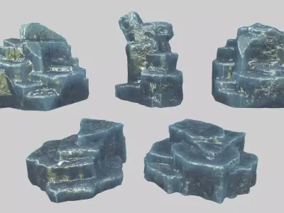 Rock Set Low-poly 3D model 37