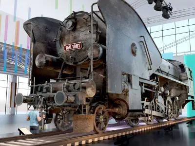 model train station exhibition 3D model