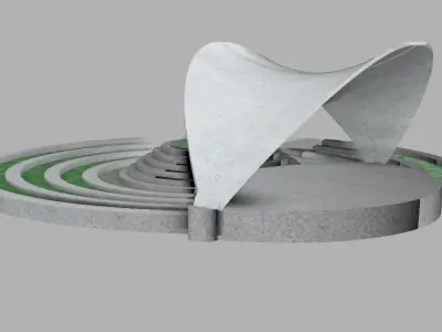 oval stage Low-poly 3D model