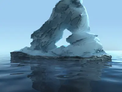 Iceberg 1 floating in ocean 3D model