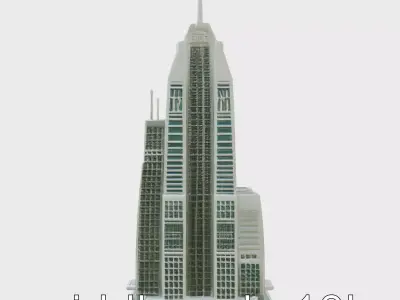 Futuristic Skyscraper Architectural Model Low-poly 3D model