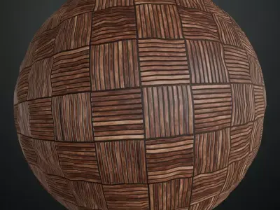 Woven Decorative Wood Parquet PBR Texture