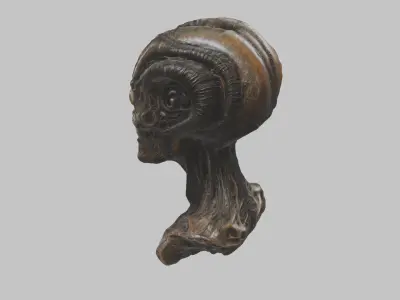 Creature HR Giger Man Scifi Head Bust Low-poly 3D model