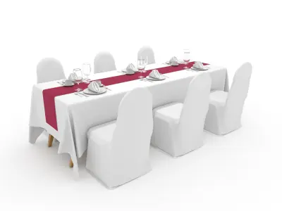 Collection Banquet Table and Chair 37 3D Model Pack