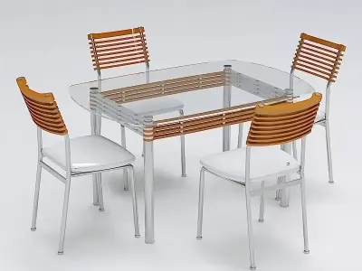 Chair and Table Set 3D model