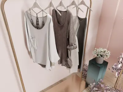 Live Clothing Store - 3D Broadcast Studio - E-commerce Showroom Low-poly 3D model