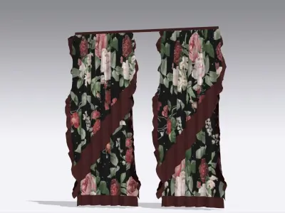 Curtain Low-poly 3D model 38