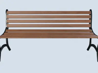 Street bench low poly pbr game ready Low-poly 3D model order