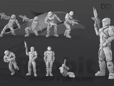 Halo Spartan IV Figure Set 01 3D print model