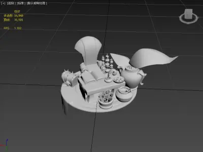 Stylish Witchcraft Alchemy Scenes Low-poly 3D model